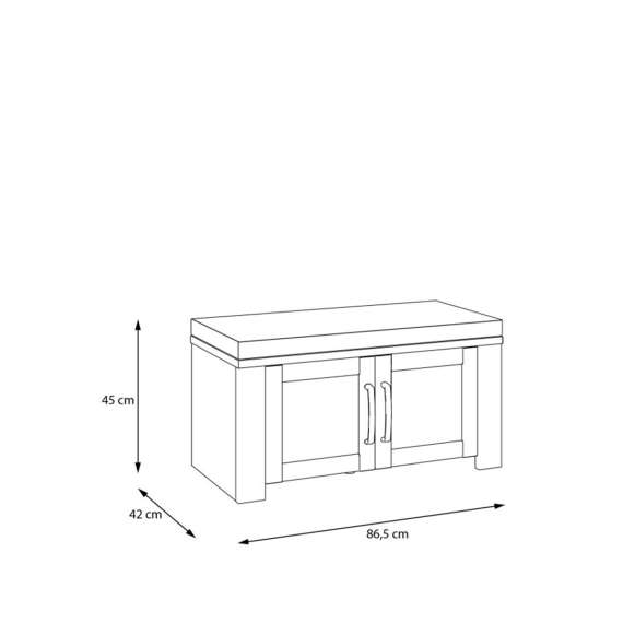 Skobenk Chisbury 86x45 cm - eik cabezone - eik riviera - pute