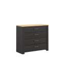 Skjenk Chisbury 102x87 cm - eik cabezone - eik riviera - 4 skuffer