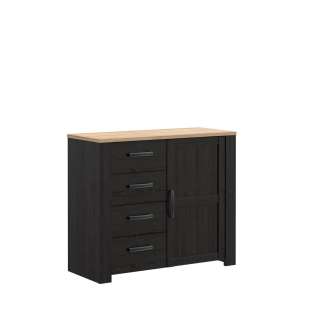 Skjenk Chisbury 102x87 cm - eik cabezone - eik riviera - 1 dør - 4 skuffer