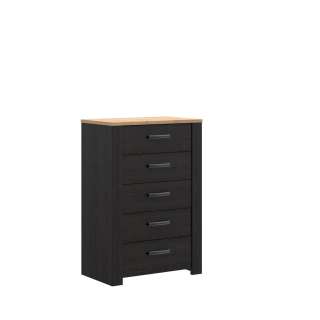 Skjenk Chisbury 72x106 cm - eik cabezone - eik riviera - 5 skuffer