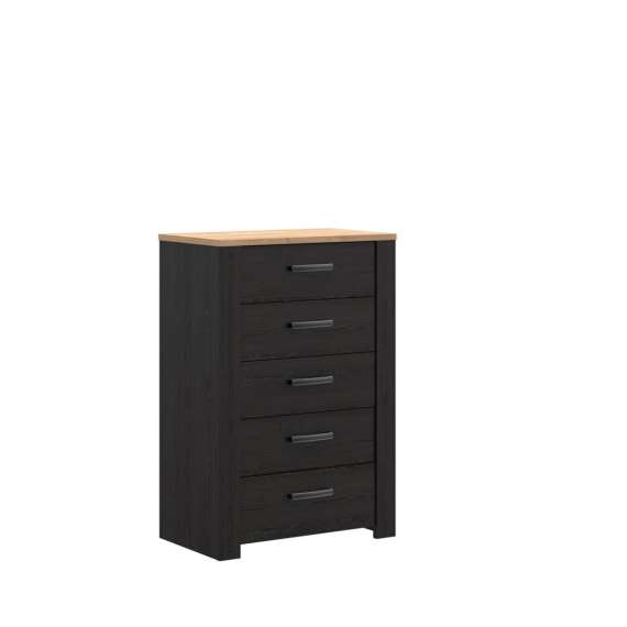 Skjenk Chisbury 72x106 cm - eik cabezone - eik riviera - 5 skuffer