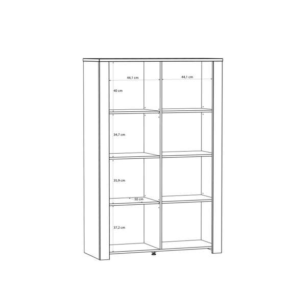 Vitrineskap Chisbury 106x161 cm - eik cabezone - eik riviera - 2 dører