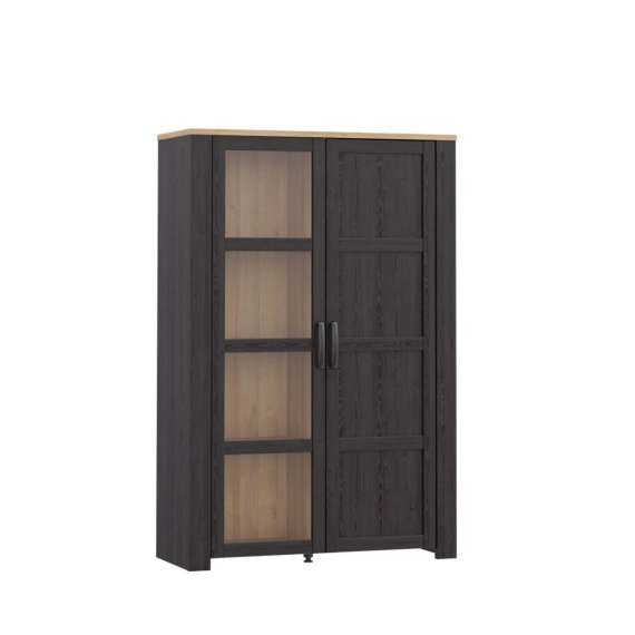 Vitrineskap Chisbury 106x161 cm - eik cabezone - eik riviera - 2 dører