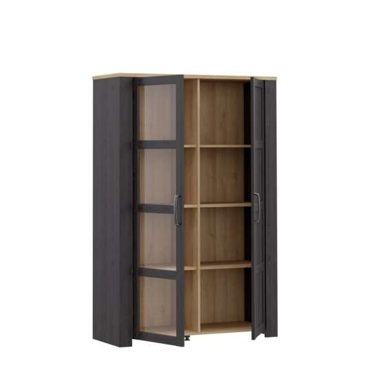 Vitrineskap Chisbury 106x161 cm - eik cabezone - eik riviera - 2 dører