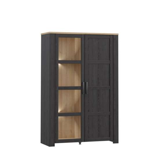 Vitrineskap Chisbury 106x161 cm - eik cabezone - eik riviera - 2 dører