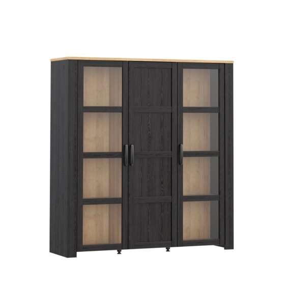 Vitrineskap Chisbury 151x161 cm - eik cabezone - eik riviera - 3 dører