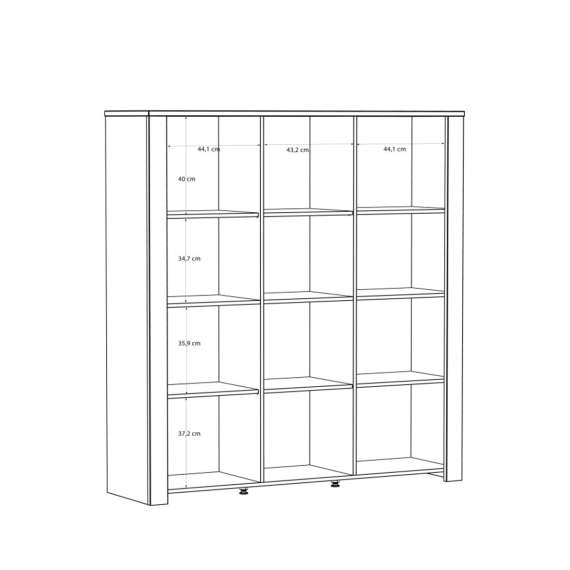 Vitrineskap Chisbury 151x161 cm - eik cabezone - eik riviera - 3 dører