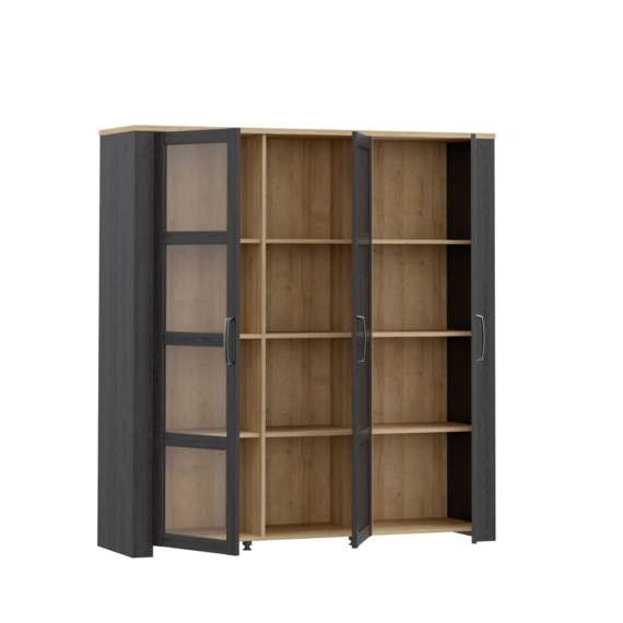 Vitrineskap Chisbury 151x161 cm - eik cabezone - eik riviera - 3 dører