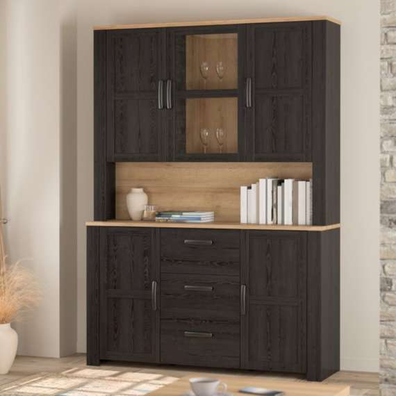 Vitrineskap Chisbury 146x205 cm - eik cabezone - eik riviera