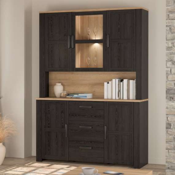 Vitrineskap Chisbury 146x205 cm - eik cabezone - eik riviera