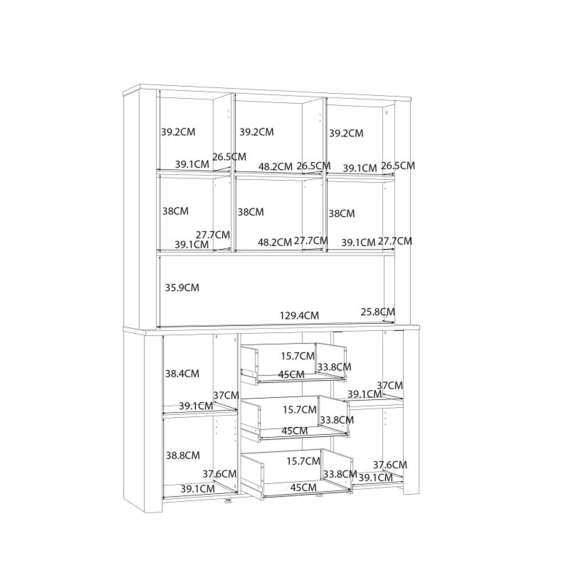 Vitrineskap Chisbury 146x205 cm - eik cabezone - eik riviera