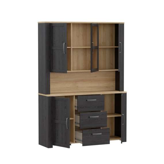 Vitrineskap Chisbury 146x205 cm - eik cabezone - eik riviera