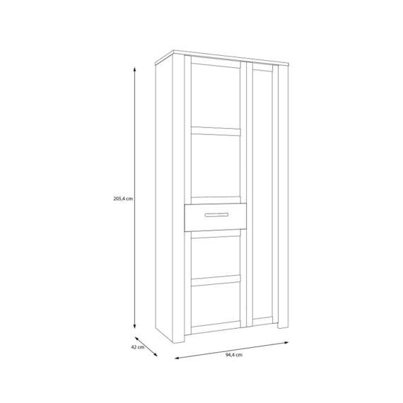 Garderobeskap Chisbury 67x205 cm - eik cabzone - eik riviera