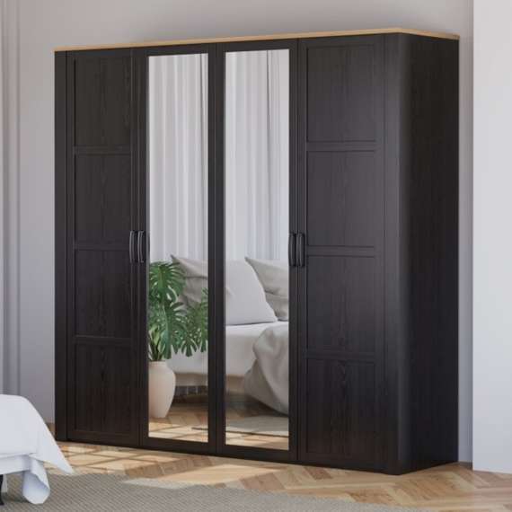 Garderobeskap Chisbury 216x214 cm - eik cabezone - eik riviera - 4 dører