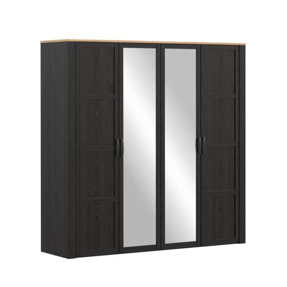 Garderobeskap Chisbury 216x214 cm - eik cabezone - eik riviera - 4 dører