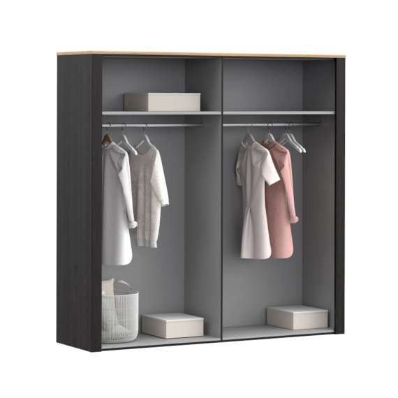 Garderobeskap Chisbury 216x214 cm - eik cabezone - eik riviera - 4 dører