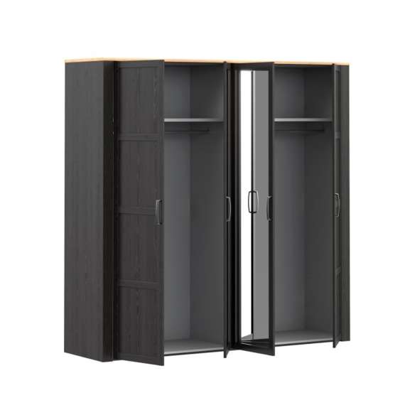 Garderobeskap Chisbury 216x214 cm - eik cabezone - eik riviera - 4 dører