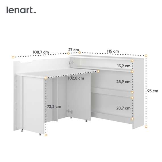 Work Concept skrivebord 115 cm - Sammenleggbart skrivebord - cashmere matt