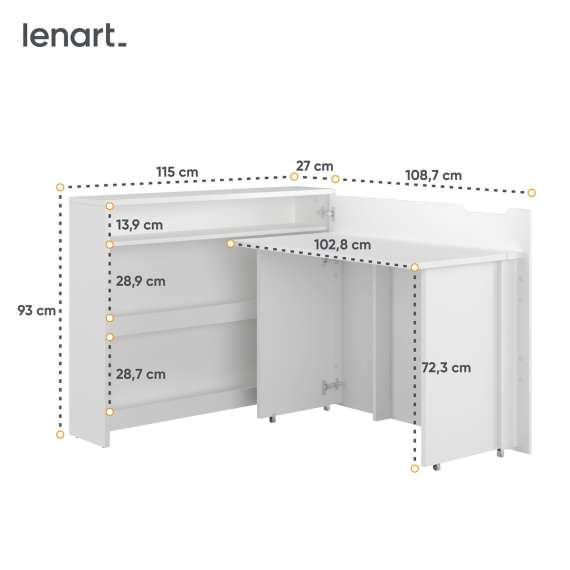 Skrivebord Work Concept 115 cm - Sammenleggbart skrivebord - cashmere matt