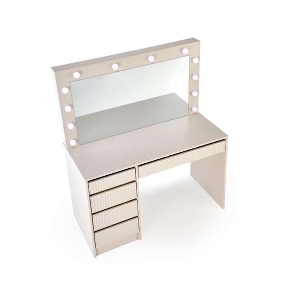 Sminkebord Hollywood 120x140 cm - cashmere - med speil