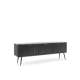 Tv-benk Zova 168x57 cm - 3 dører - sort - metall ben