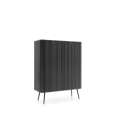 Skap Zova 103x129 cm - 2 dører - sort - metall ben