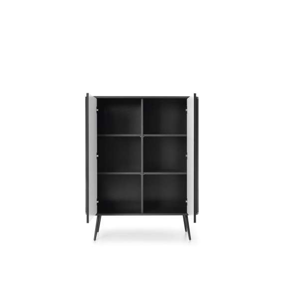 Skap Zova 103x129 cm - 2 dører - sort - metall ben