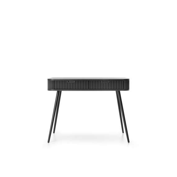 Sminkebord Zova 103x49 cm - 2 skuffer - sort - metall ben