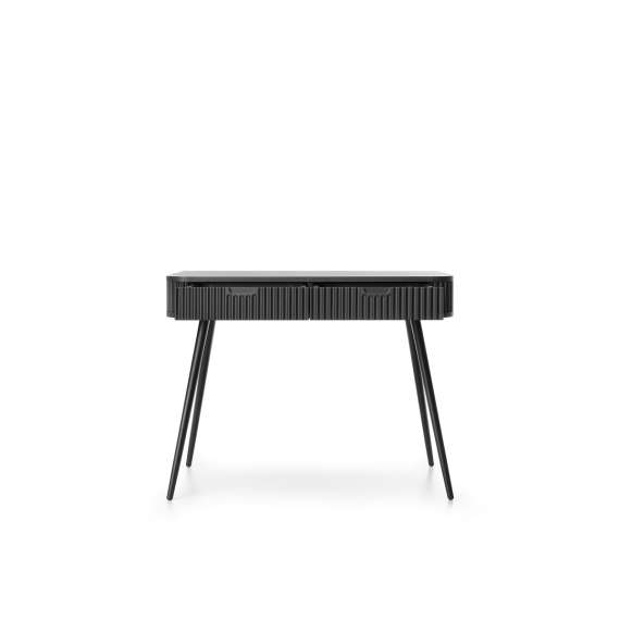 Sminkebord Zova 103x49 cm - 2 skuffer - sort - metall ben