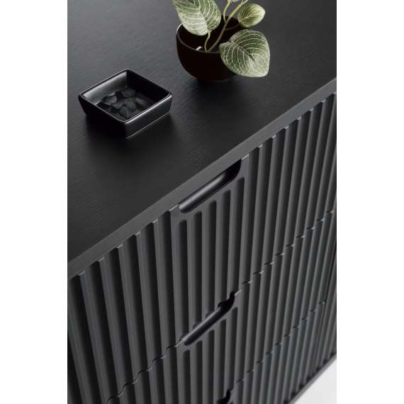 Skap Zova 103x129 cm - 2 dører - sort - metall ben