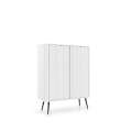 Skap Zova 103x129 cm - 2 dører - hvit - metall ben