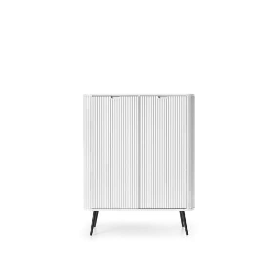 Skap Zova 103x129 cm - 2 dører - hvit - metall ben