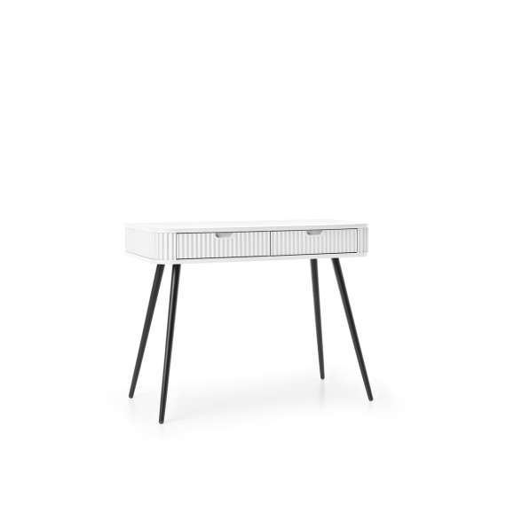 Sminkebord Zova 103x49 cm - 2 skuffer - hvit - metall ben