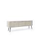 Tv-benk Zova 168x57 cm - 3 dører - cashmere - metall ben