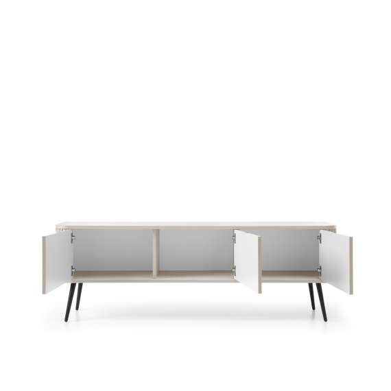 Tv-benk Zova 168x57 cm - 3 dører - cashmere - metall ben