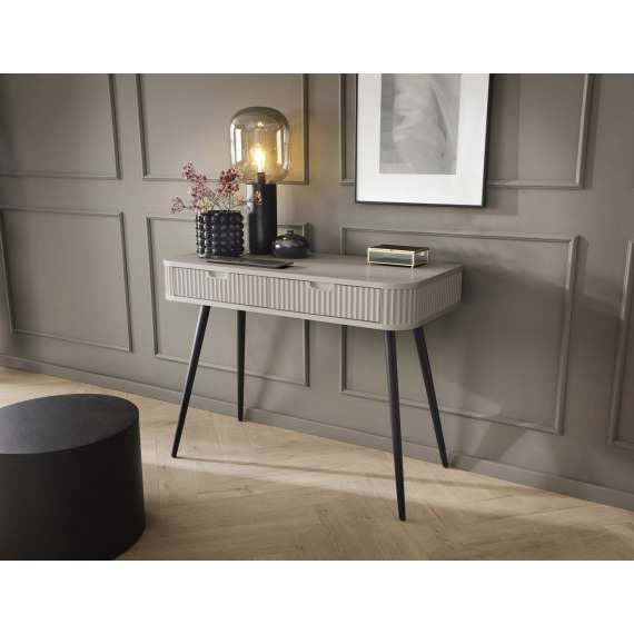 Sminkebord Zova 103x49 cm - 2 skuffer - cashmere - metall ben