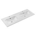 Servant Fly 120 cm - hvit - 2 armaturer - dobbel servant