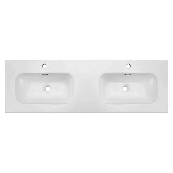 Servant Fly 140 cm - hvit - 2 armaturer - dobbel servant