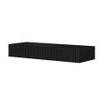 Vegghengt sminkebord NICOLE - 100x41 cm - svart matt - 2 skuffer