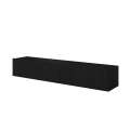 Vegghengt tv-benk NICOLE - 200x33 cm - svart matt - 2 dører -