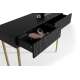 Sminkebord NICOLE - 100x82 cm - svart matt - 2 skuffer - metall bein