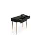 Sminkebord NICOLE - 100x82 cm - svart matt - 2 skuffer - metall bein