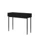 Sminkebord NICOLE - 100x82 cm - svart matt - 2 skuffer - metall bein