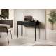 Sminkebord NICOLE - 100x82 cm - svart matt - 2 skuffer - metall bein