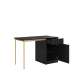Skrivebord NICOLE - 120x75 cm - svart matt - 1 dør - 1 skuff - metall bein