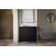 Skjenk NICOLE - 100x105 cm - svart matt - 3 skuffer - metall bein