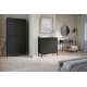 Skjenk NICOLE - 100x105 cm - svart matt - 3 skuffer - metall bein