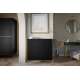 Skjenk NICOLE - 100x105 cm - svart matt - 3 skuffer - metall bein