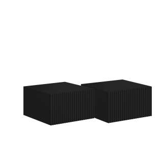Vegghengt nattbord NICOLE - 46x25 cm - svart matt - 1 skuff - 2 stk