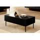 Sofabord NICOLE - 120x60 cm - svart matt - 2 skuffer - metall bein